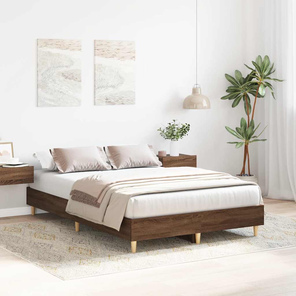 Bed Frame No Mattress Double Engineered Wood