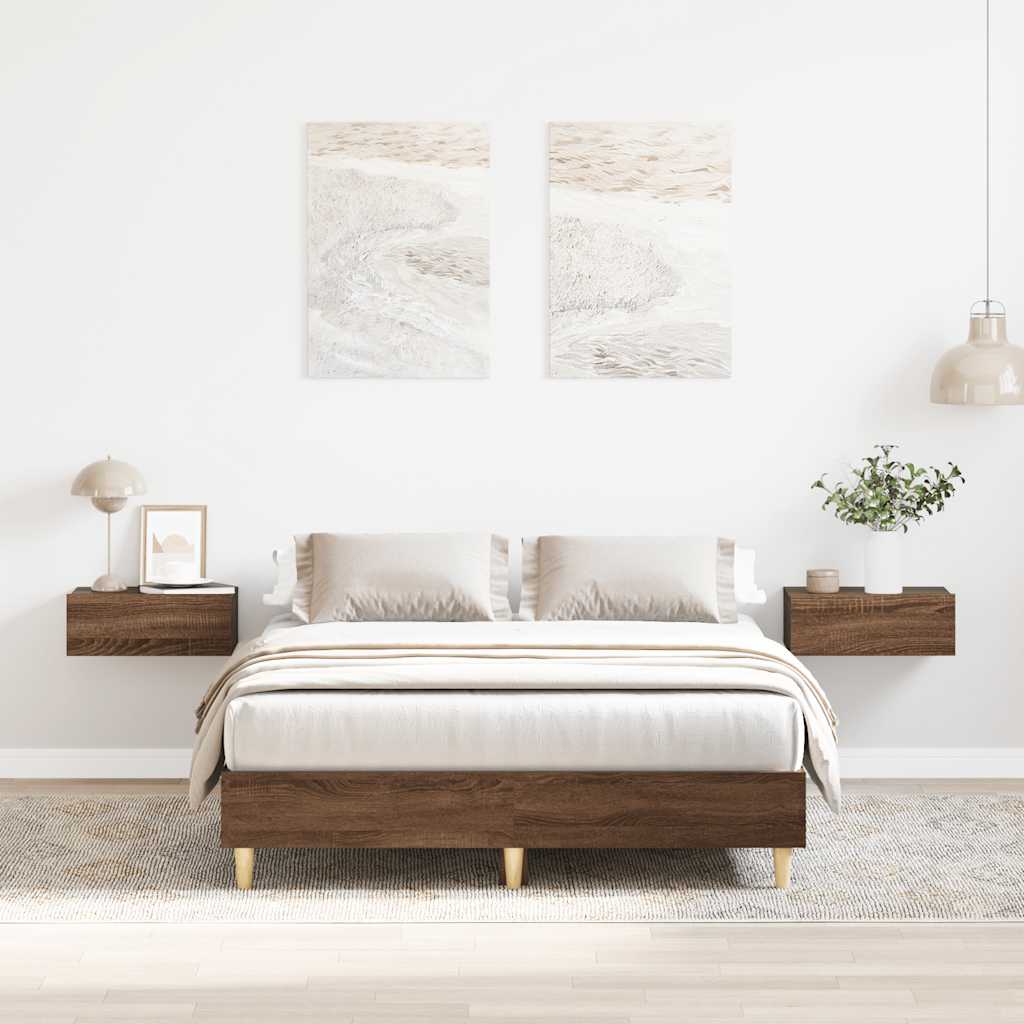 Bed Frame No Mattress Double Engineered Wood