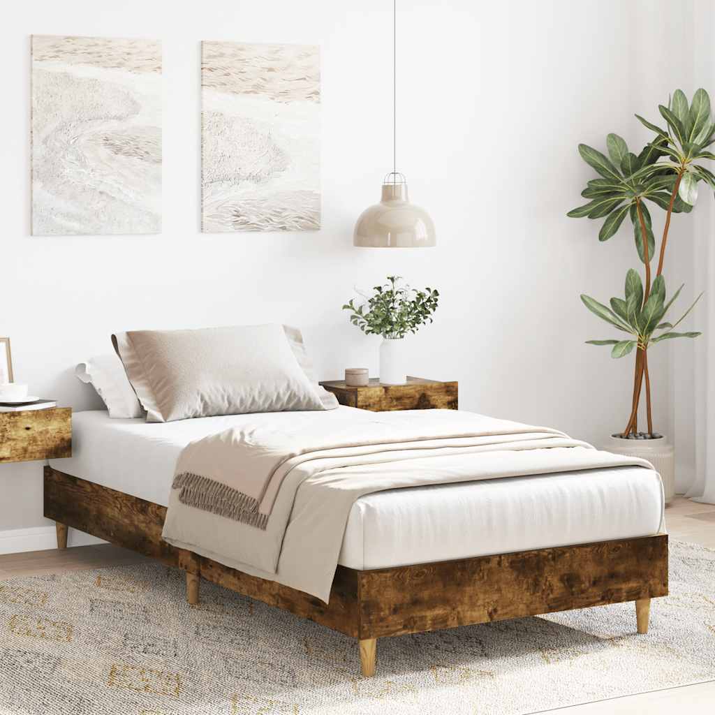 Bed Frame No Mattress Single Engineered Wood