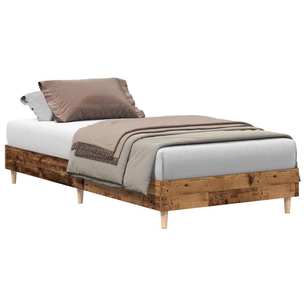 Bed Frame No Mattress Single Engineered Wood