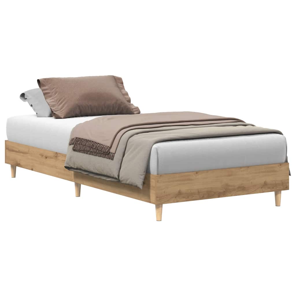 Bed Frame No Mattress Artisan Oak Small Single Engineered Wood