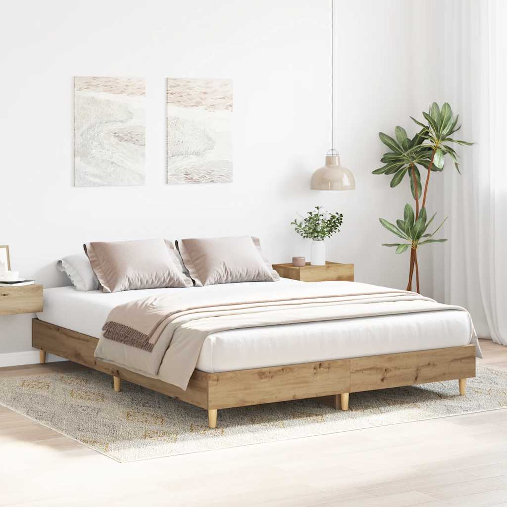 Bed Frame No Mattress Artisan Oak Small Single Engineered Wood