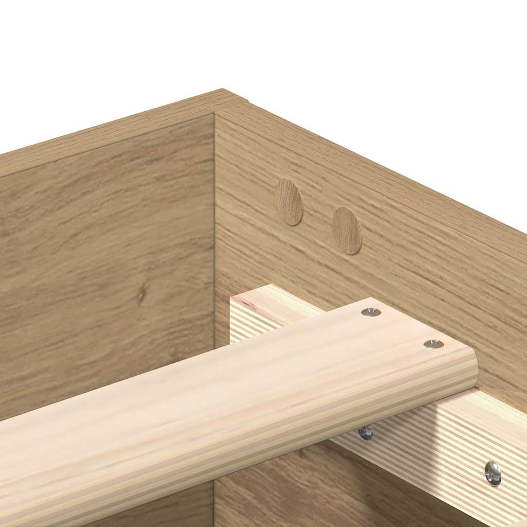 Bed Frame No Mattress Artisan Oak Small Single Engineered Wood