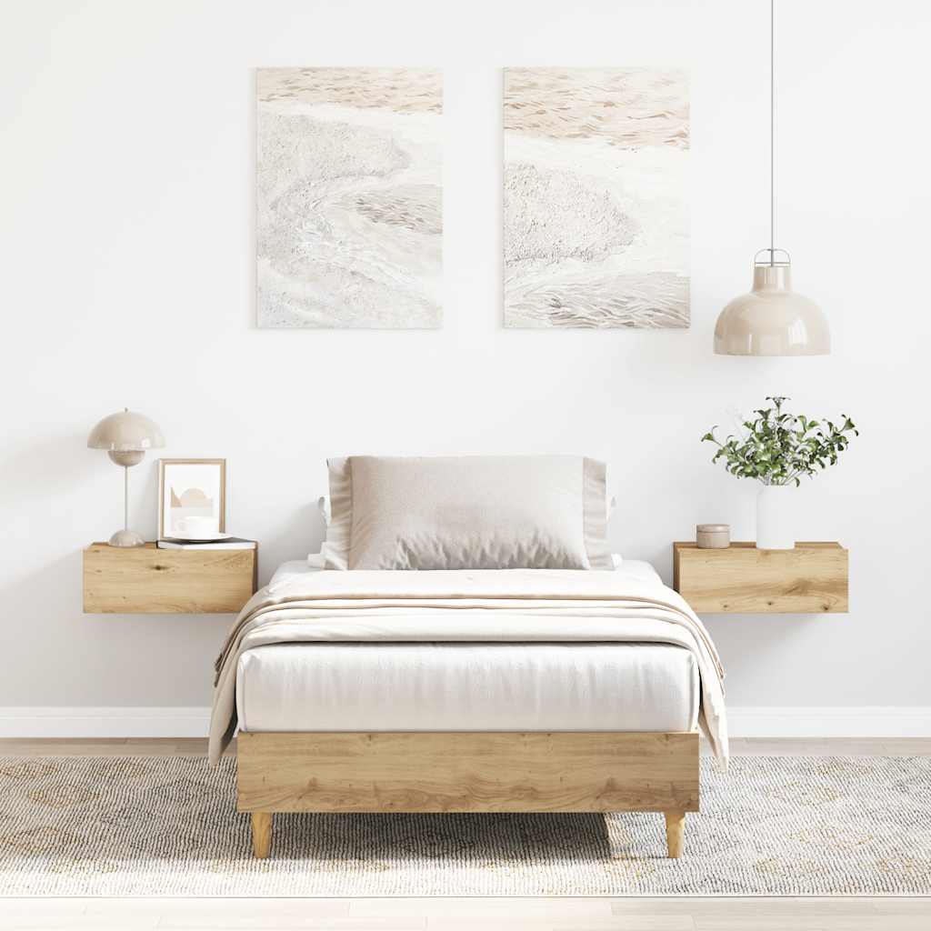 Bed Frame No Mattress Artisan Oak Small Single Engineered Wood