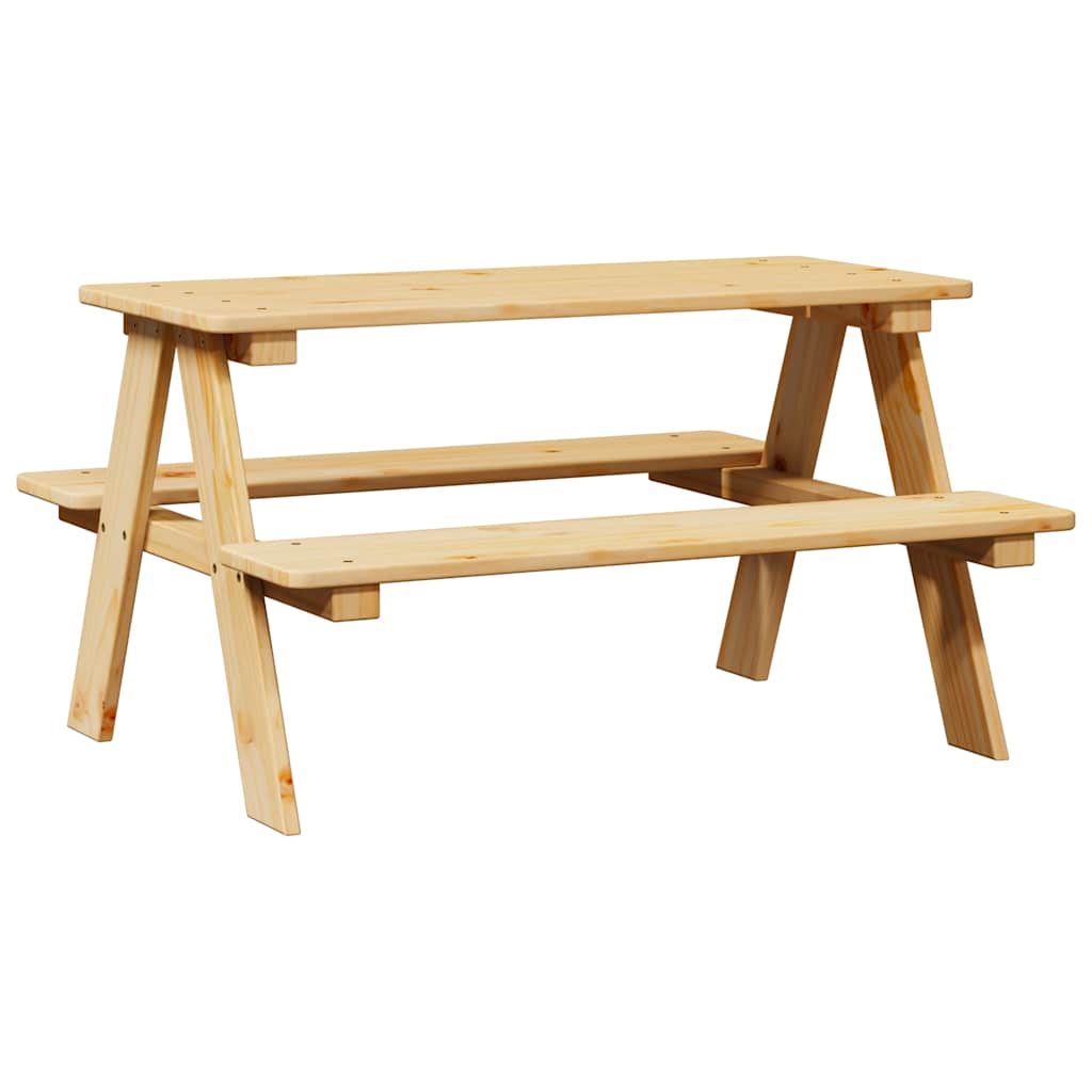 Tables Children's Table Benches Irun 90X79.5X50Cm Solid Wood natural white 90 cm