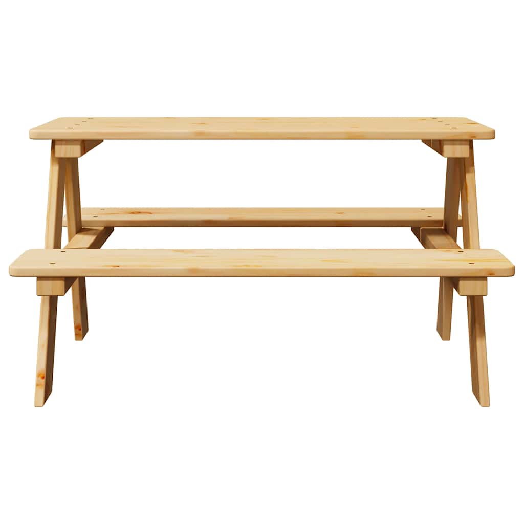 Tables Children's Table Benches Irun 90X79.5X50Cm Solid Wood natural white 90 cm