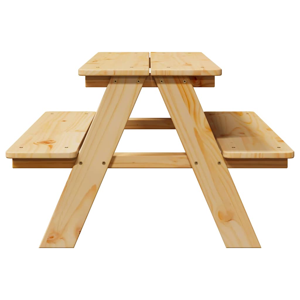 Tables Children's Table Benches Irun 90X79.5X50Cm Solid Wood natural white 90 cm