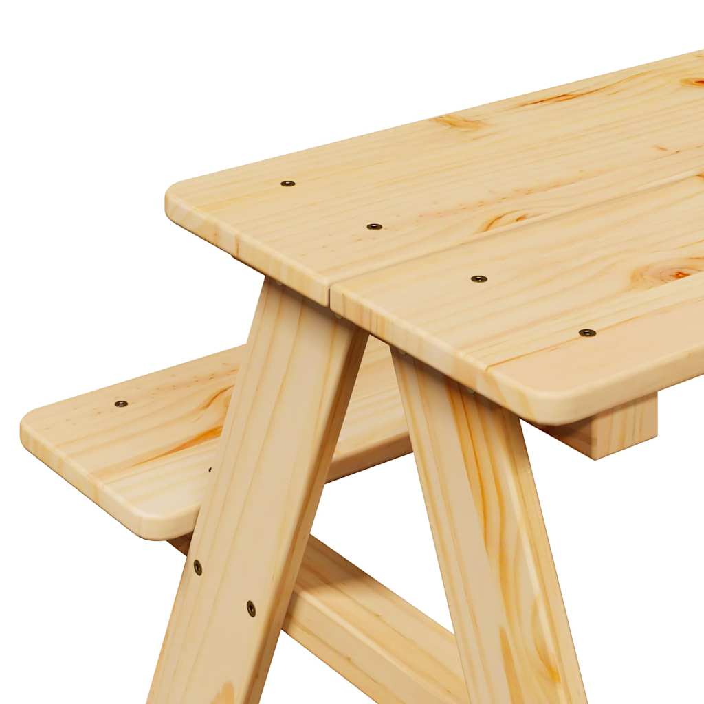 Tables Children's Table Benches Irun 90X79.5X50Cm Solid Wood natural white 90 cm