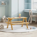 Tables Children's Table Benches Irun 90X79.5X50Cm Solid Wood natural white 90 cm