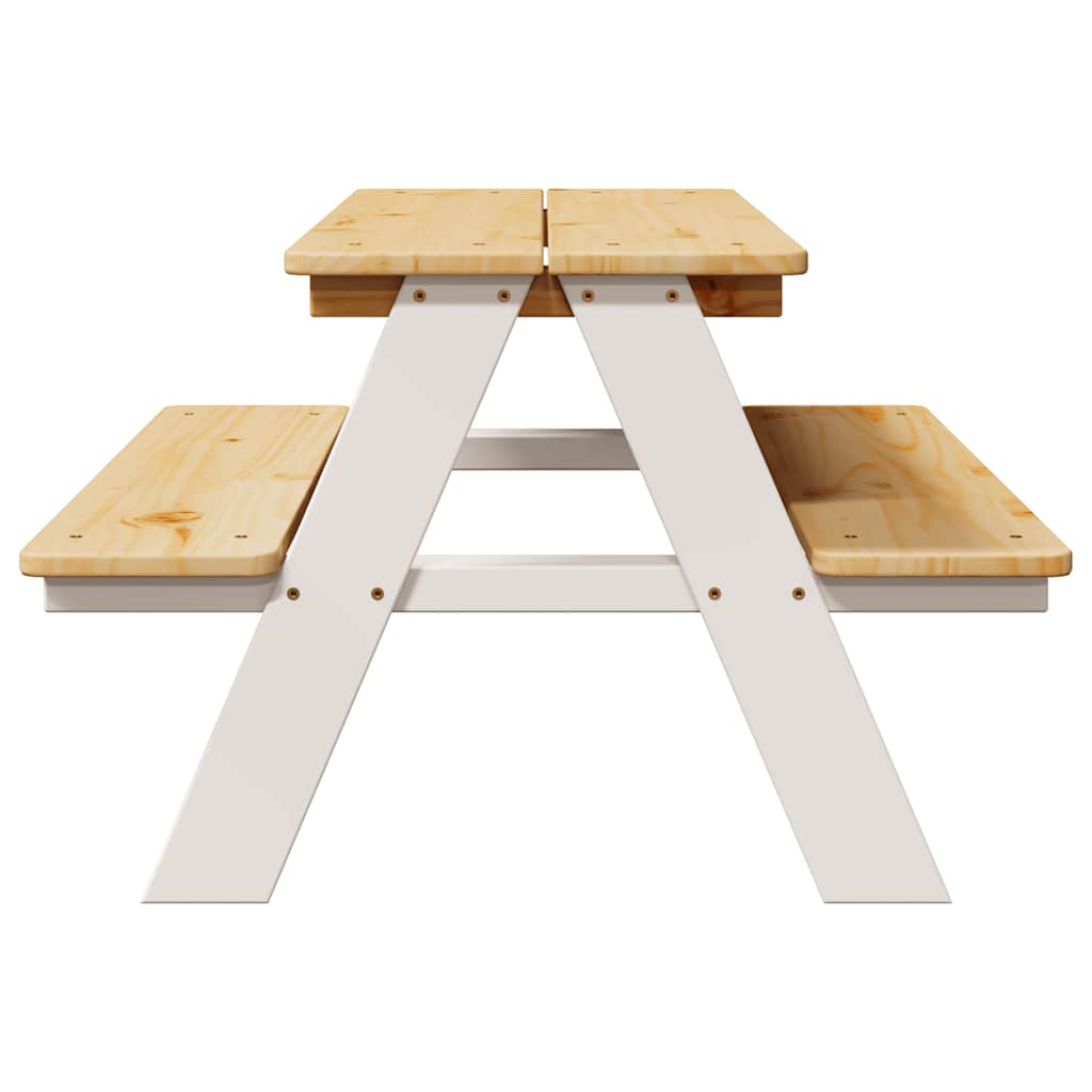 Tables Children's Table Benches Irun 90X79.5X50Cm Solid Wood natural white 90 cm