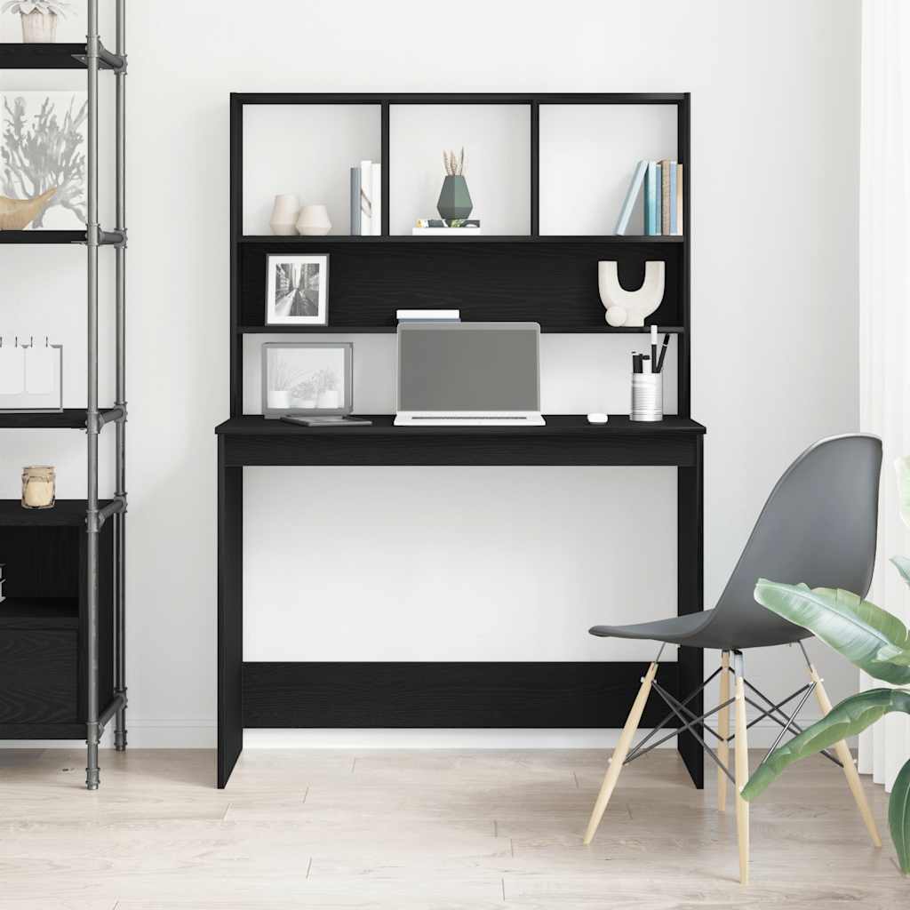 Desk With Shelves 102X45X148 Cm Engineered Wood