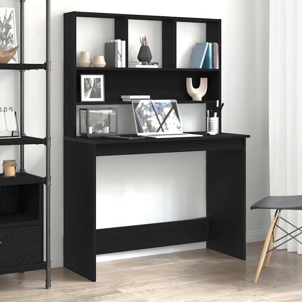 Desk With Shelves 102X45X148 Cm Engineered Wood