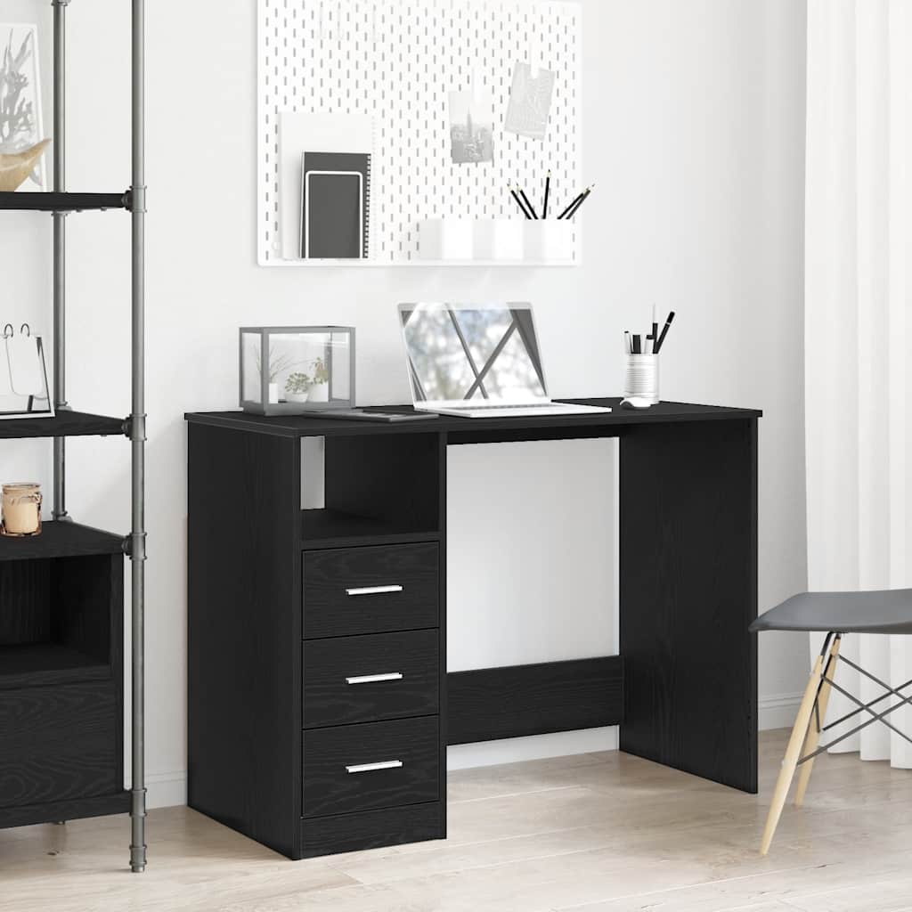 Desk With Drawers 102X50X76 Cm Engineered Wood