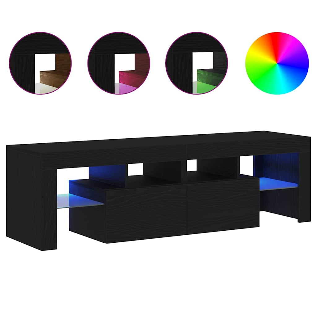 Tv Cabinet With Led Lights 140X36.5X40 Cm Engineered Wood