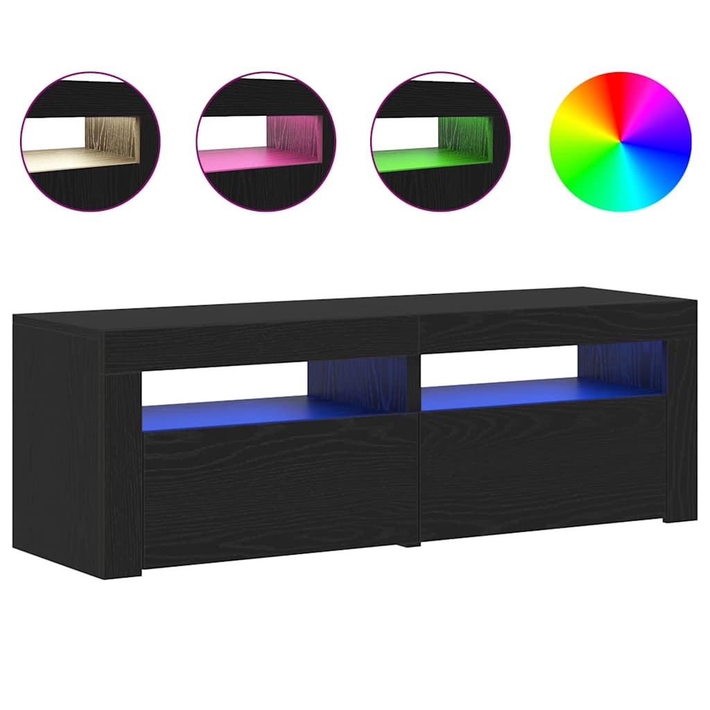 Tv Cabinet With Led Lights 120X35X40 Cm Engineered Wood
