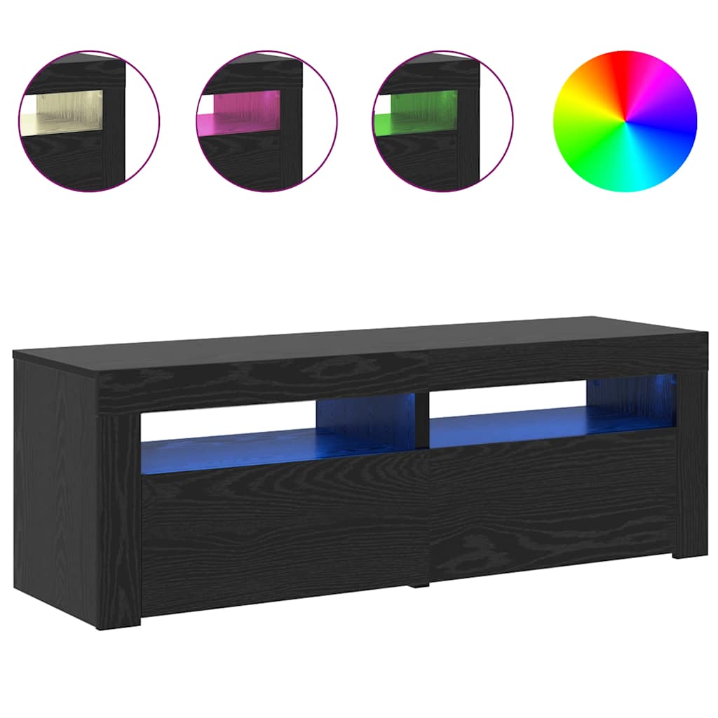 Tv Cabinet With Led Lights 120X35X40 Cm Engineered Wood