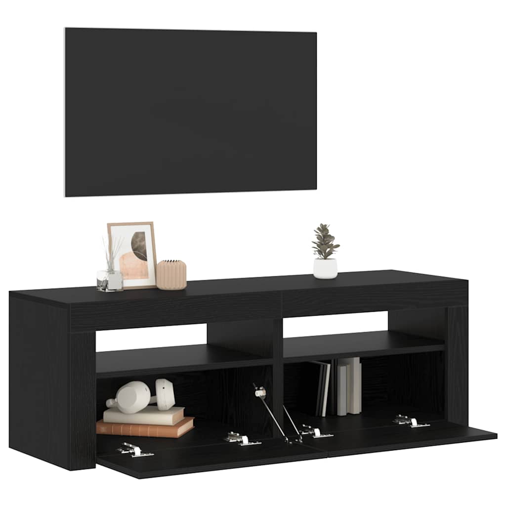 Tv Cabinet With Led Lights 120X35X40 Cm Engineered Wood