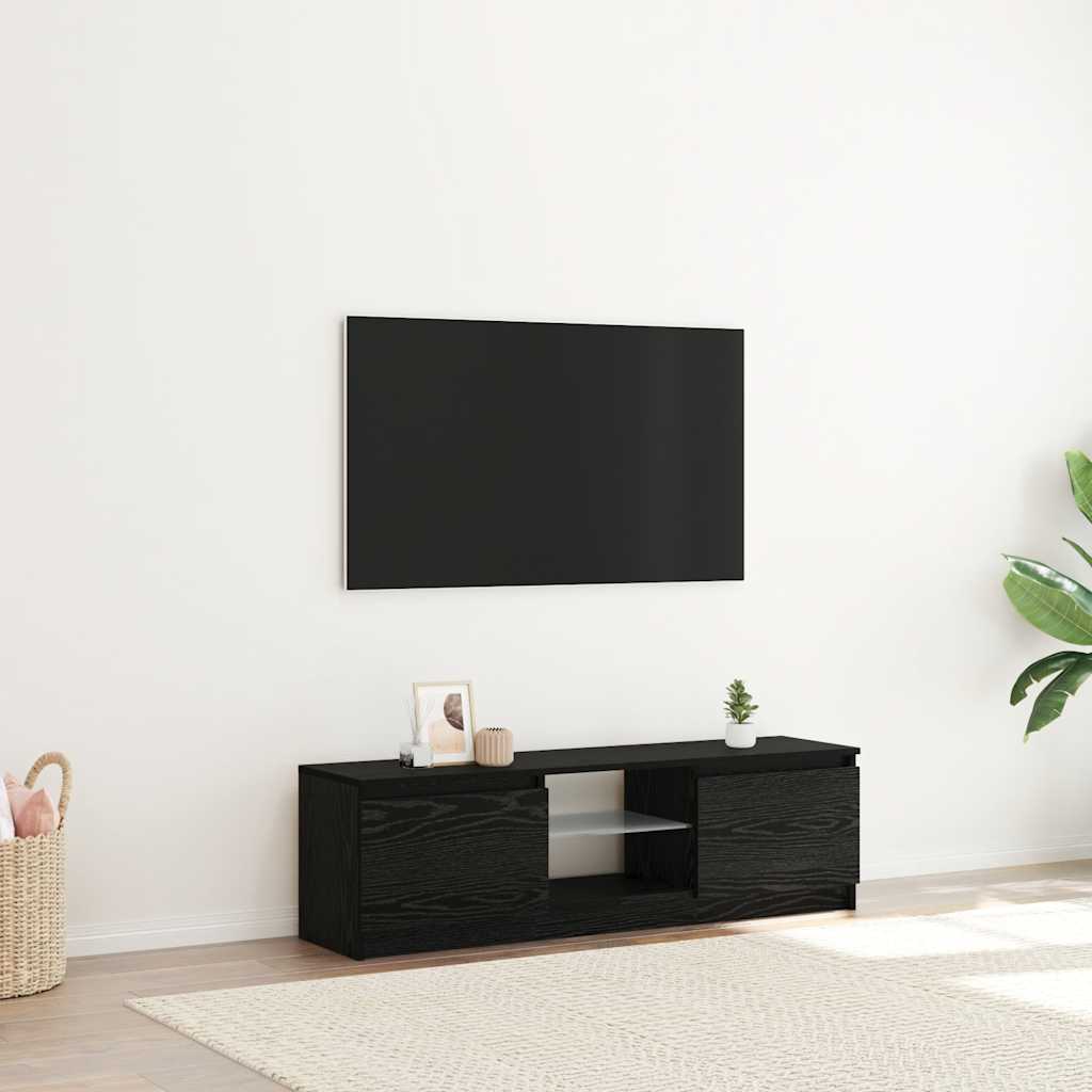 Tv Cabinet With Led Lights Engineered Wood