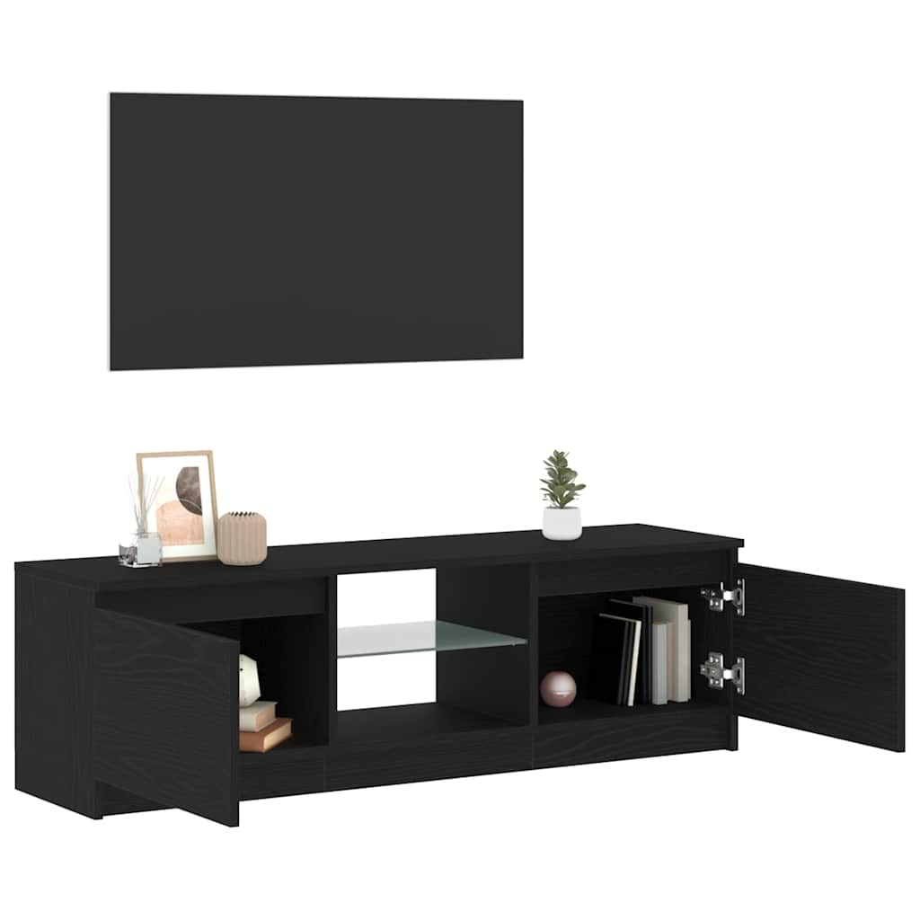 Tv Cabinet With Led Lights Engineered Wood