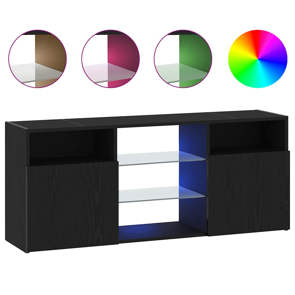 Tv Cabinet With Led Lights 120X30X50 Cm Engineered Wood