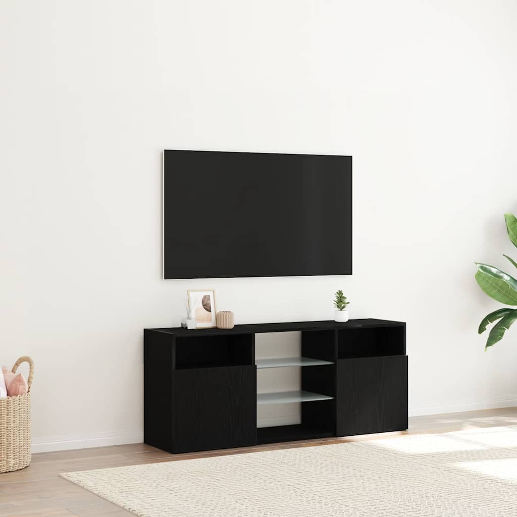 Tv Cabinet With Led Lights 120X30X50 Cm Engineered Wood