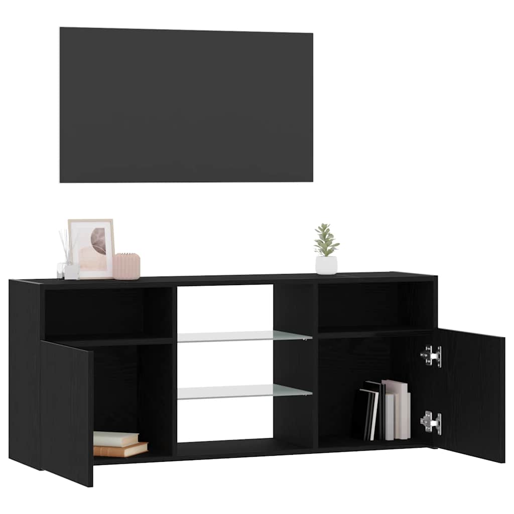 Tv Cabinet With Led Lights 120X30X50 Cm Engineered Wood