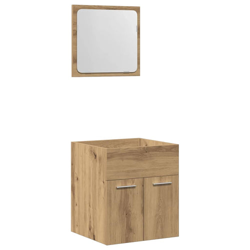 2 Piece Bathroom Furniture Set Engineered Wood