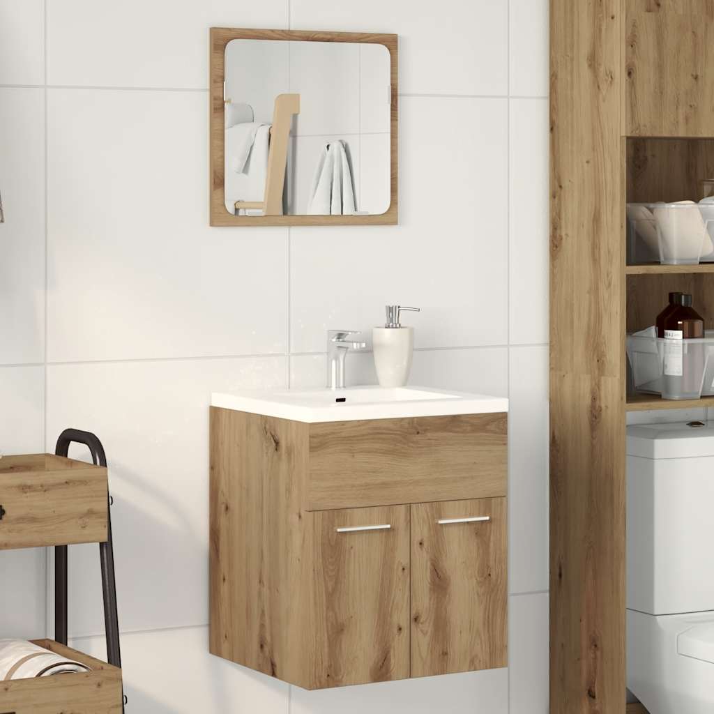 2 Piece Bathroom Furniture Set Engineered Wood
