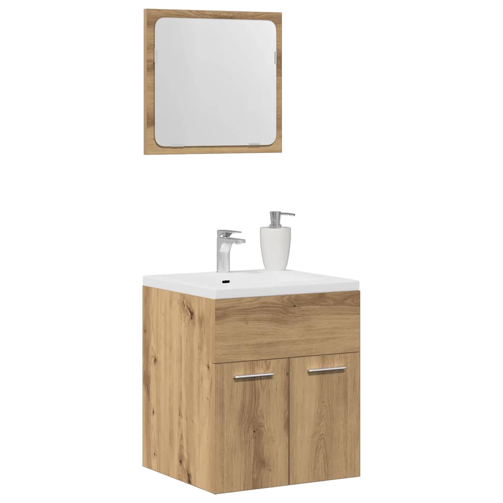2 Piece Bathroom Furniture Set Engineered Wood