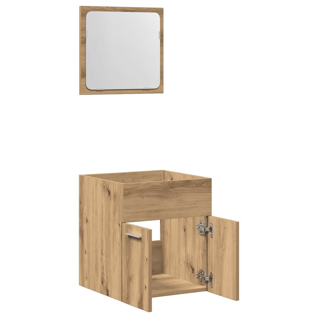 2 Piece Bathroom Furniture Set Engineered Wood
