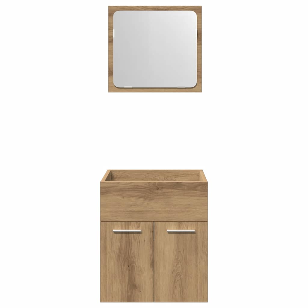 2 Piece Bathroom Furniture Set Engineered Wood