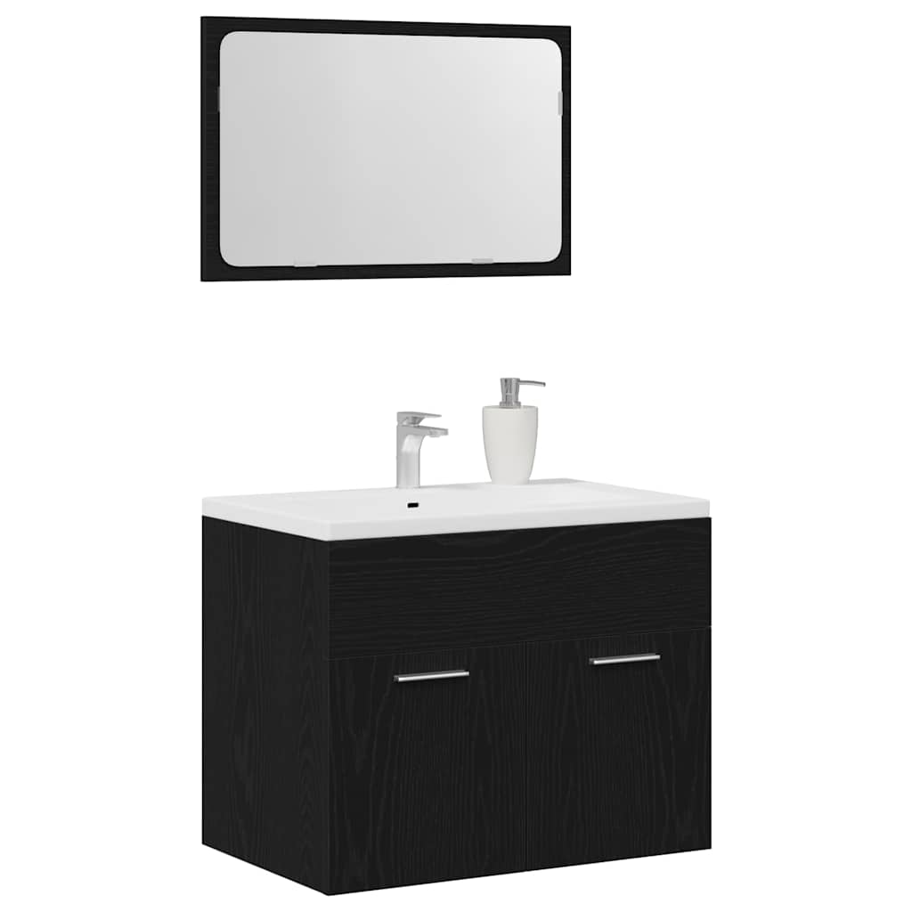 2 Piece Bathroom Furniture Set Engineered Wood