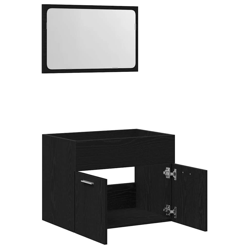 2 Piece Bathroom Furniture Set Engineered Wood