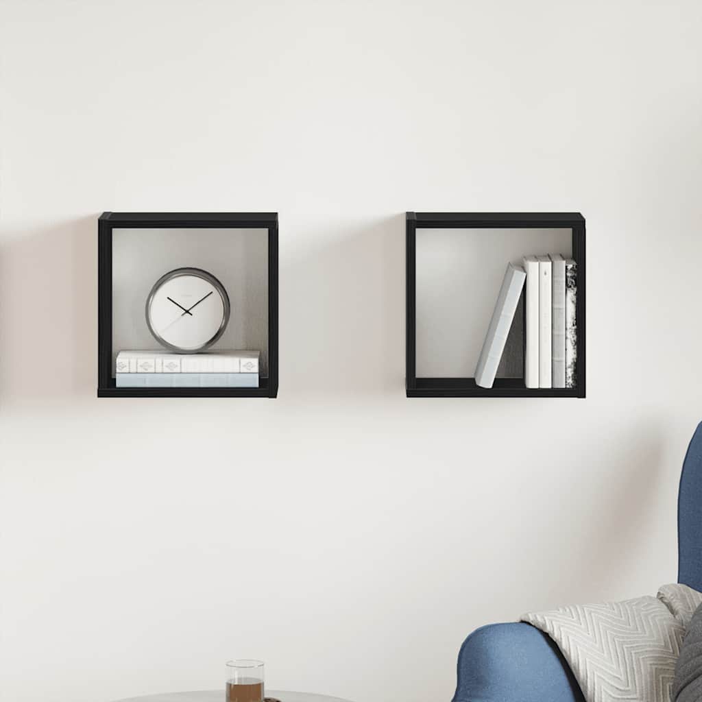 Wall Cube Shelves 2 Pcs Engineered Wood