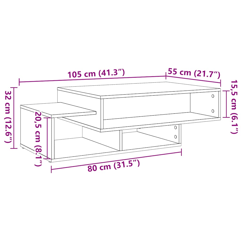 Coffee Table 105X55X32 Cm Engineered Wood