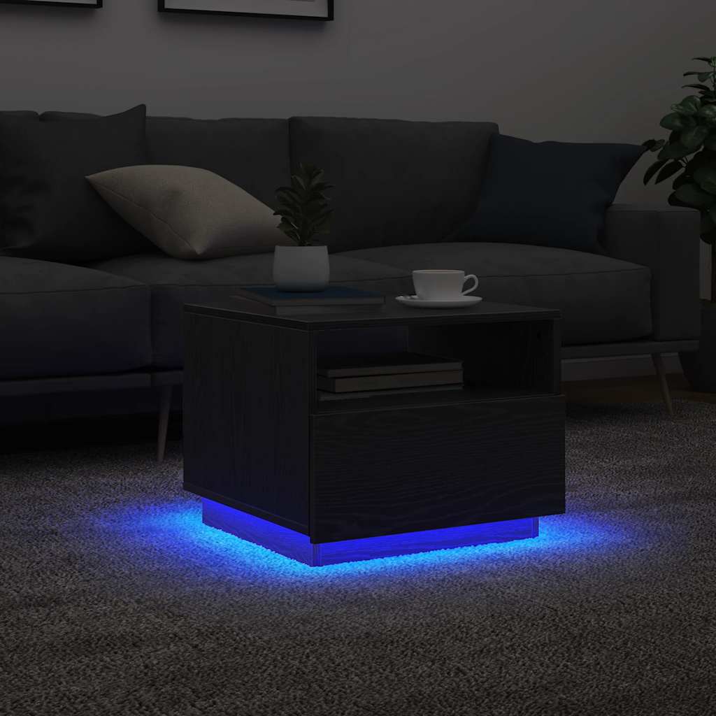 Coffee Table With Led Lights 50X49X40 Cm