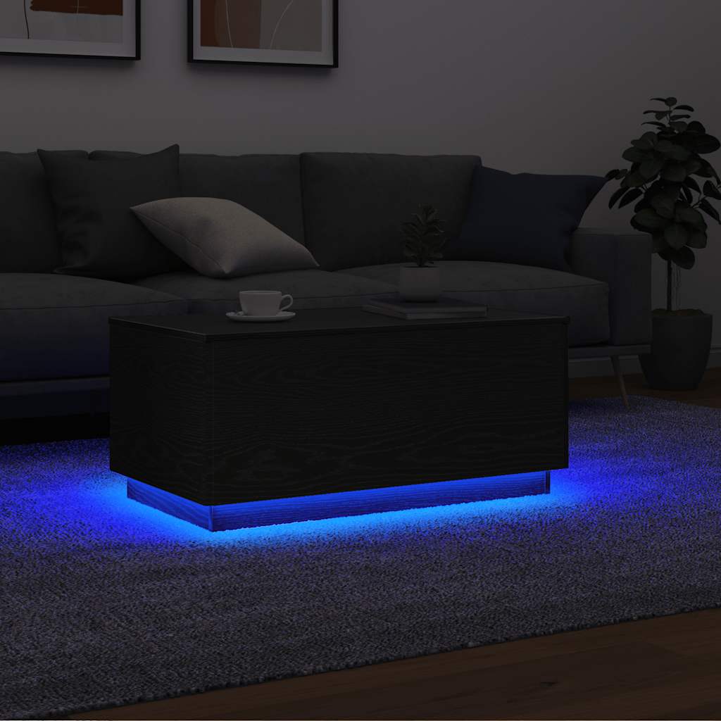 Coffee Table With Led Lights 50X49X40 Cm
