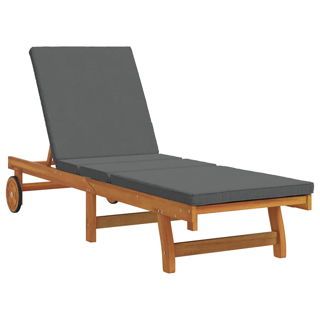 Reclining Brown 199 X 63 X 85 Cm Solid Acacia Wood