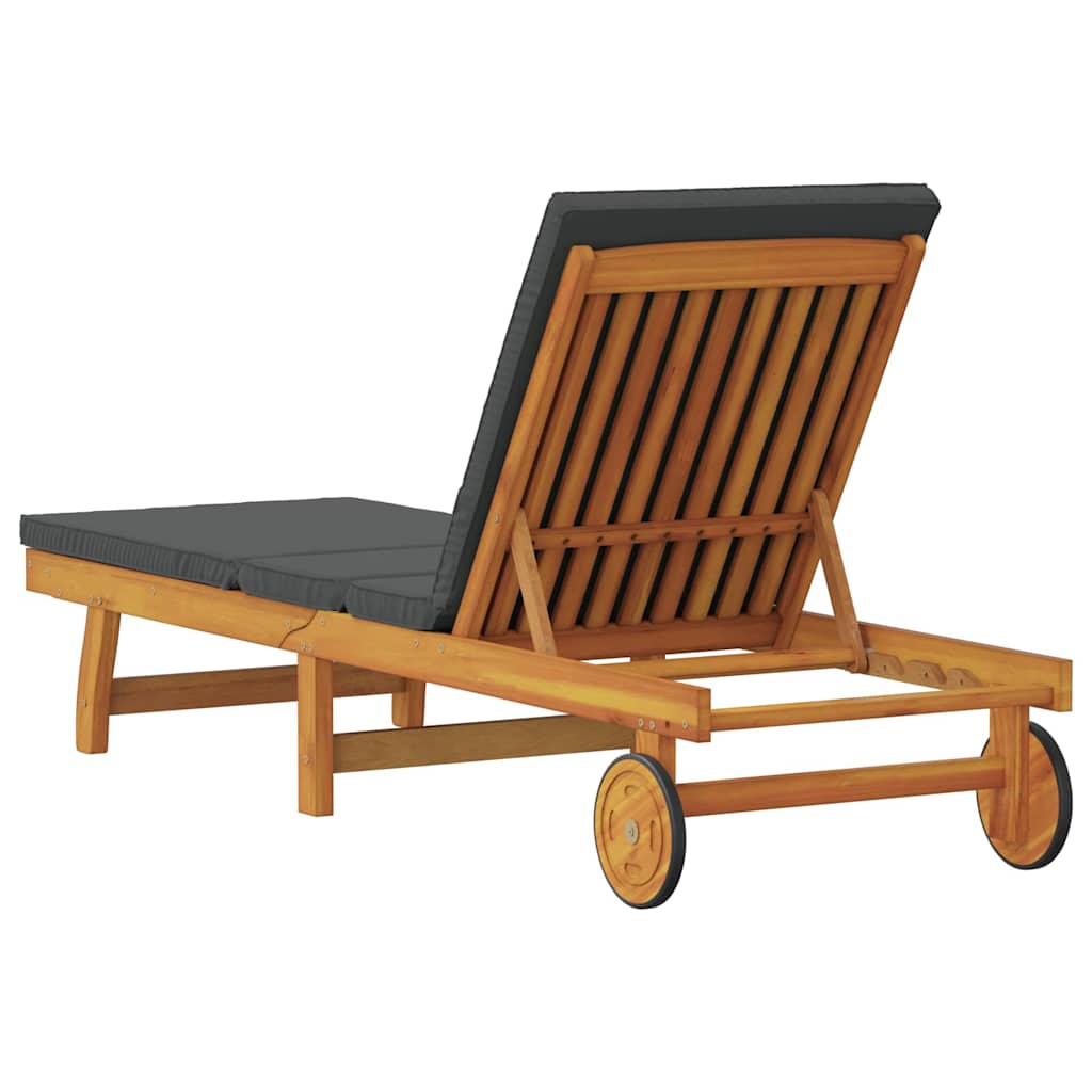 Reclining Brown 199 X 63 X 85 Cm Solid Acacia Wood