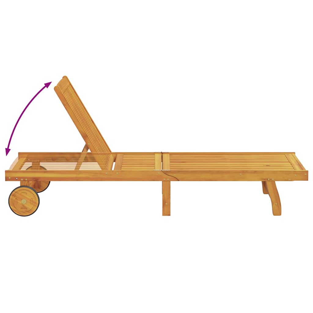 Reclining Brown 199 X 63 X 85 Cm Solid Acacia Wood
