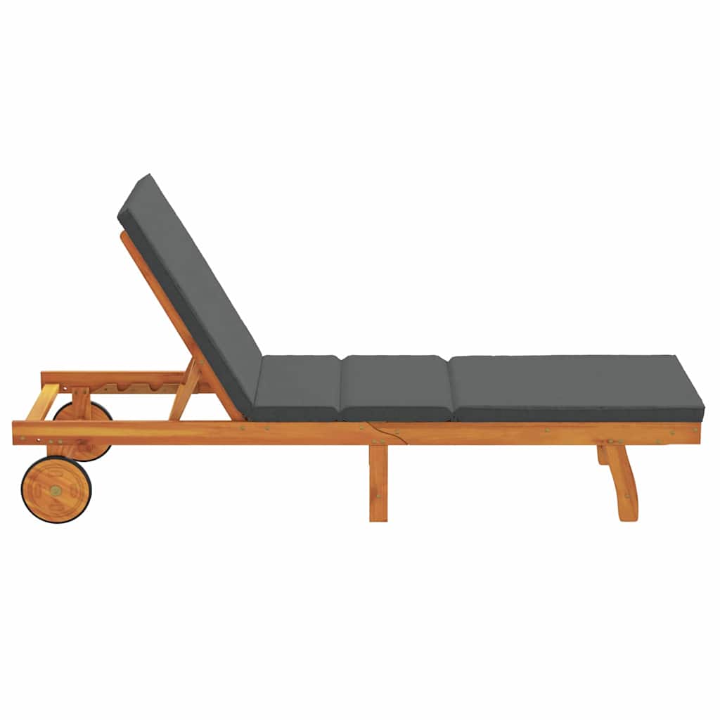 Reclining Brown 199 X 63 X 85 Cm Solid Acacia Wood