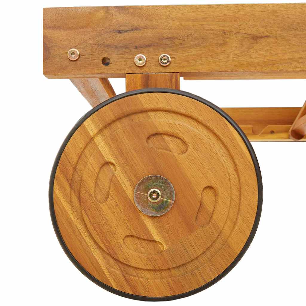 Reclining Brown 199 X 63 X 85 Cm Solid Acacia Wood