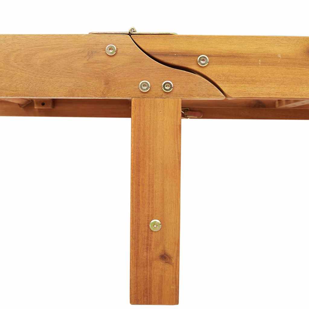 Reclining Brown 199 X 63 X 85 Cm Solid Acacia Wood