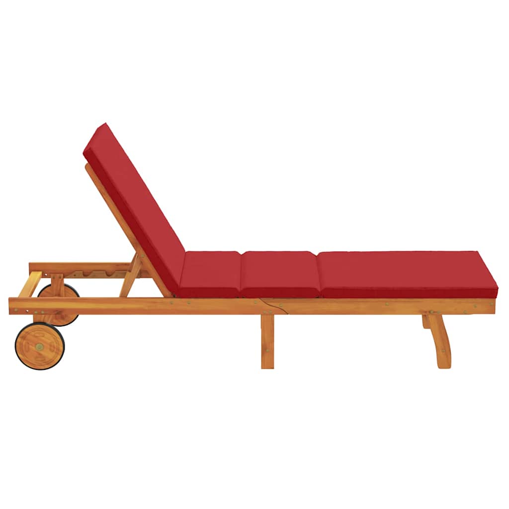 Reclining Brown 199 X 63 X 85 Cm Solid Acacia Wood