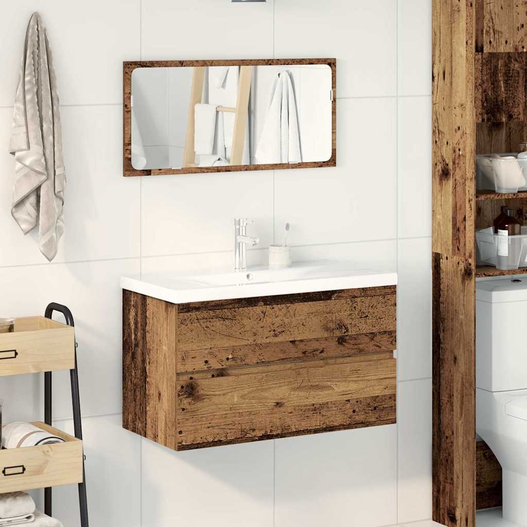 3 Piece Bathroom Furniture Set Engineered Wood