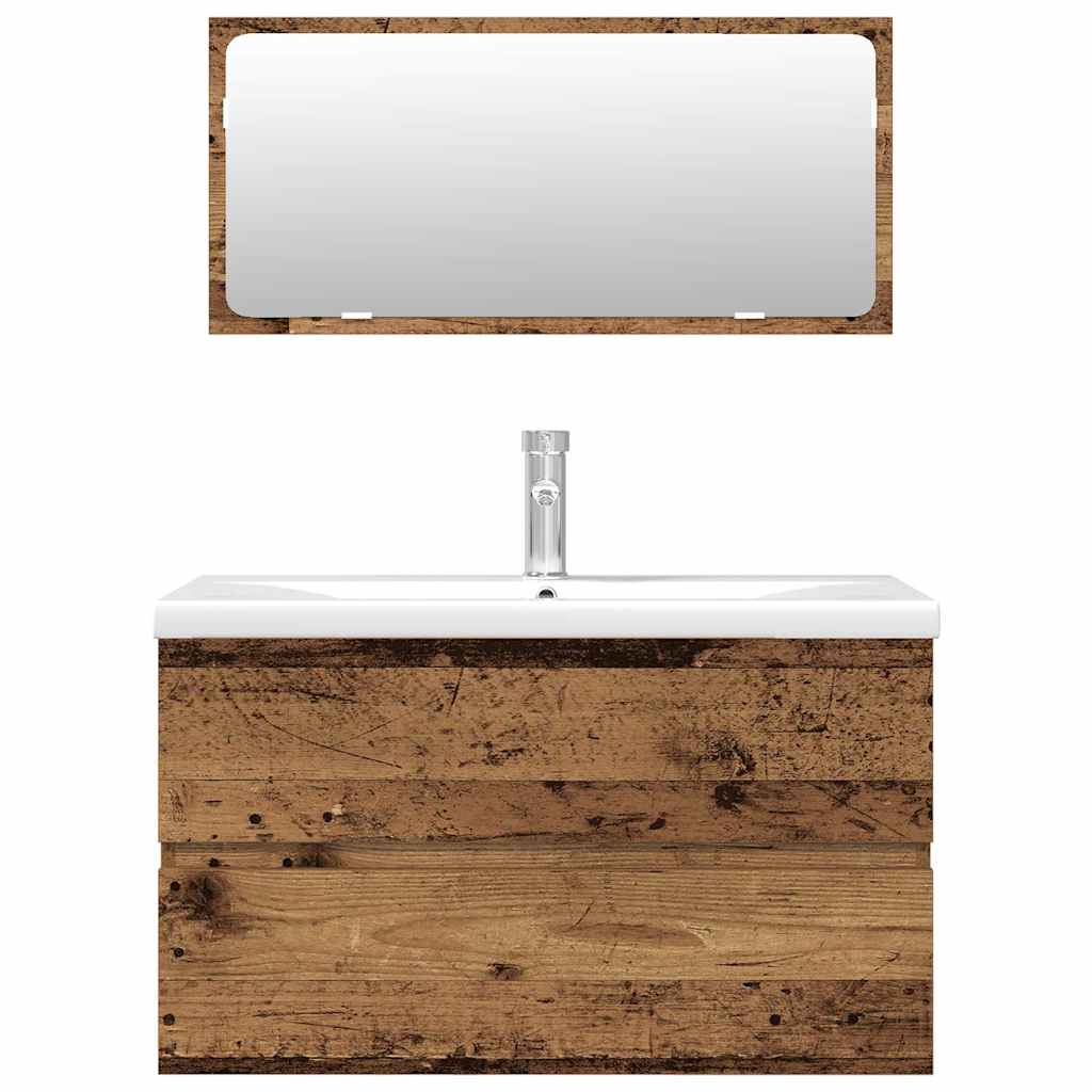 3 Piece Bathroom Furniture Set Engineered Wood