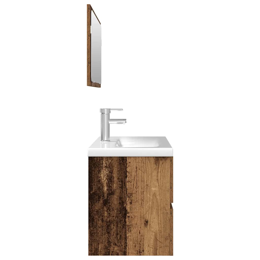 3 Piece Bathroom Furniture Set Engineered Wood