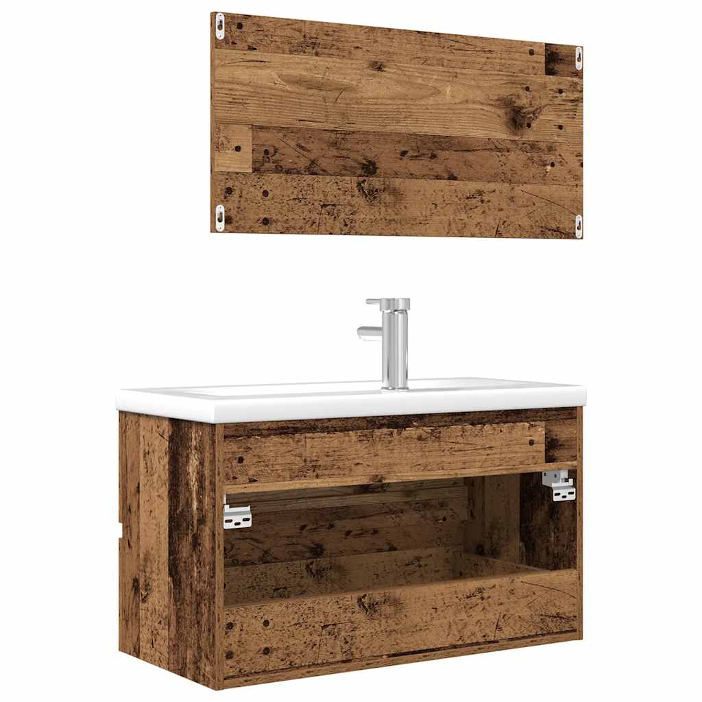 3 Piece Bathroom Furniture Set Engineered Wood