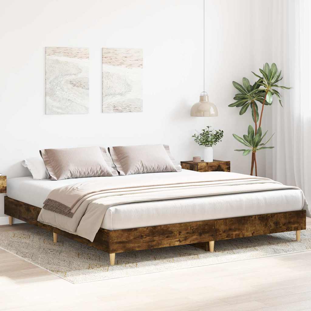 Bed Frame Engineered Wood Plywood Double