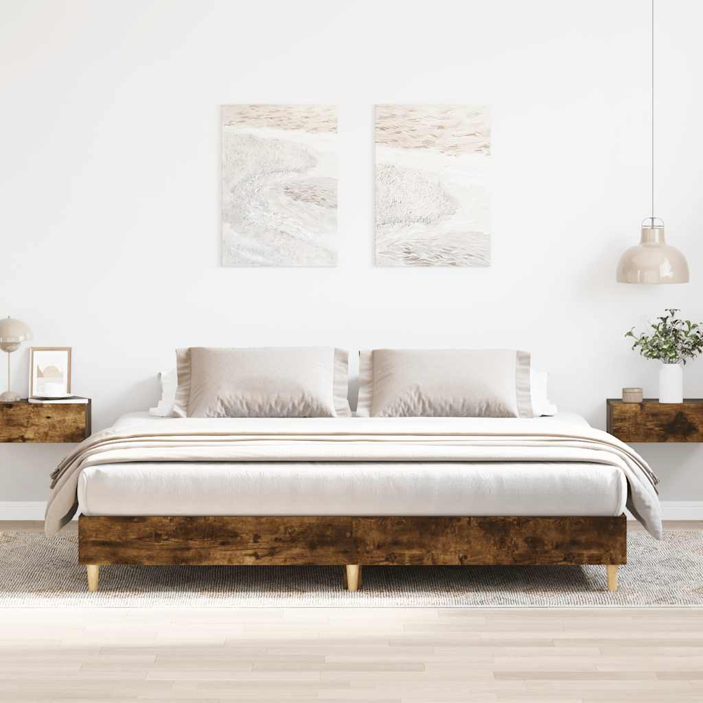 Bed Frame Engineered Wood Plywood Double